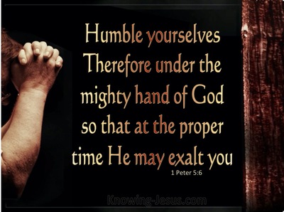 1 Peter 5:6 Humble Yourselves Under The Mighty Hand Of God (brown)